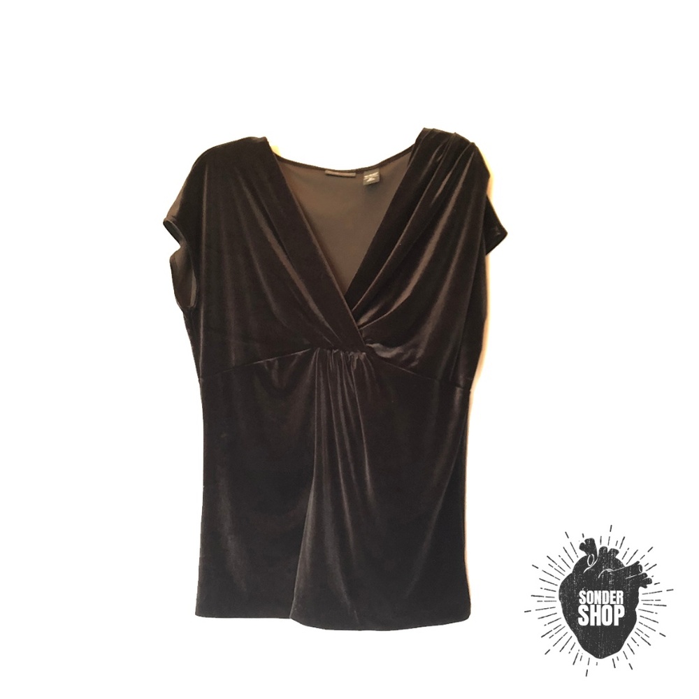 Holiday New York & Company Velvet Black Top